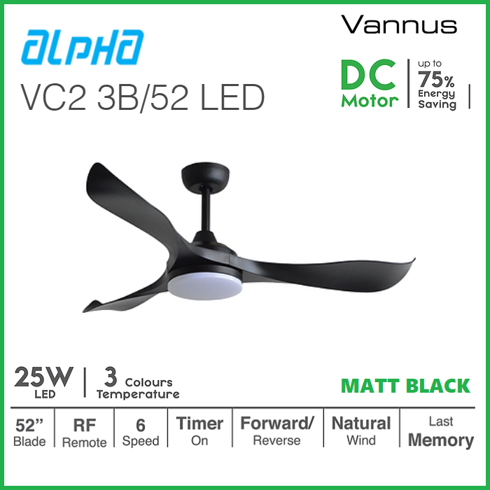 alpha ceiling fan with led light