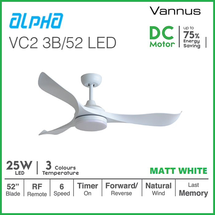 alpha ceiling fan with led light